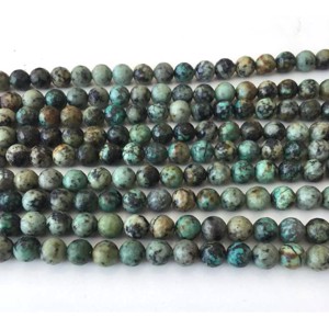10 stk. 8 mm Afrikansk turkis, facet perler